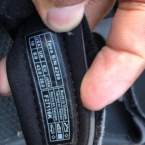 Teva Minam Men’s Black Sport Sandals Size 10 - Picture 10 of 11